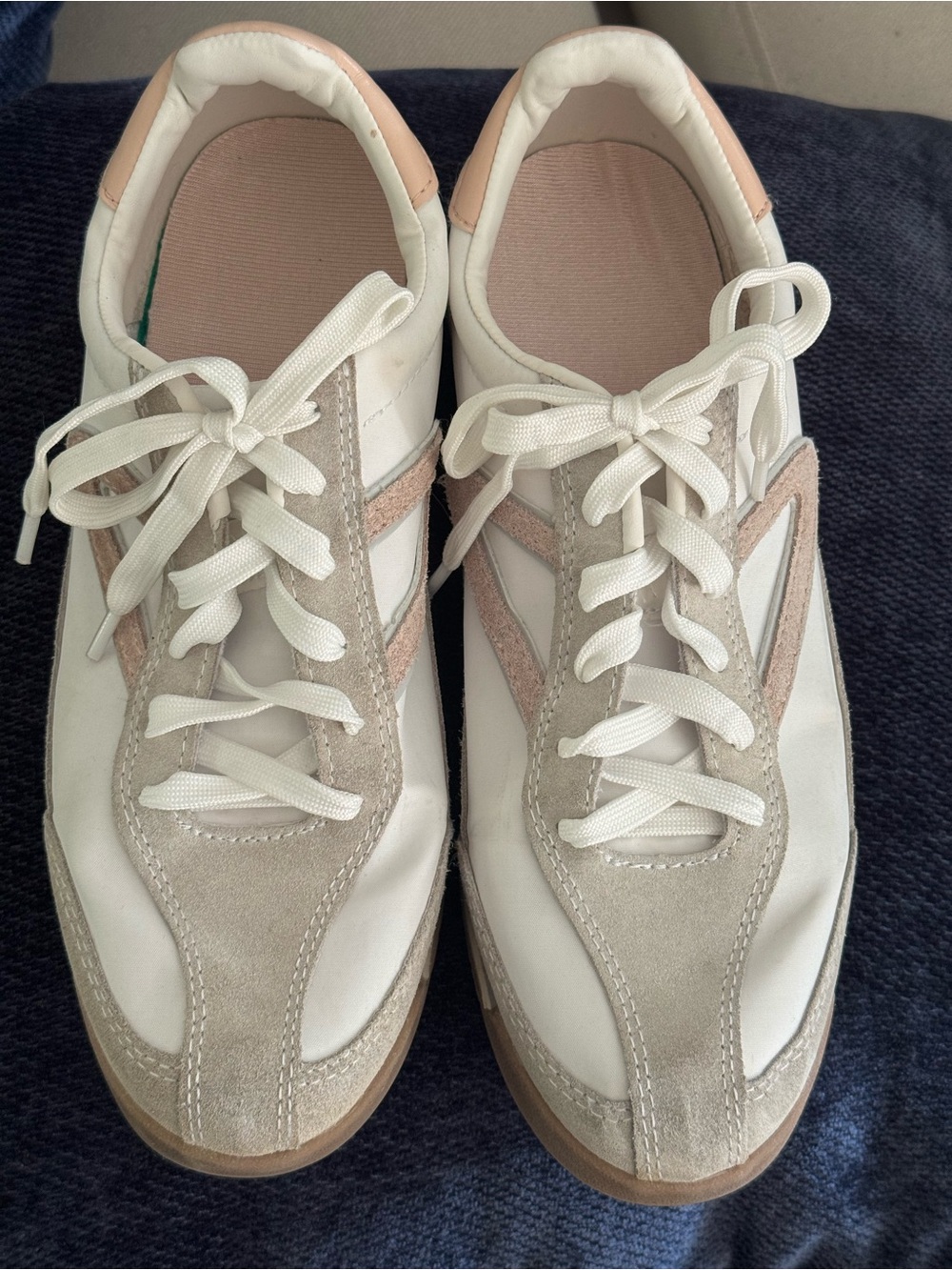 Tretorn White Sneakers with Beige and Blush Accents